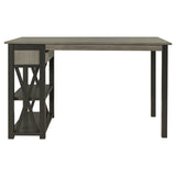 Rustic Wood 4-Piece Counter Height Dining Table Set with Storage Shelves and Drawer