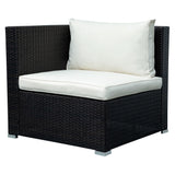 Patio Furniture Sets, 8-Piece Patio Wicker Corner Sofa with Cushions, Ottoman and Coffee Table