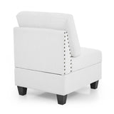 U shape Modular Sectional Sofa，DIY Combination，includes Seven Single Chair， Four Corner and One Ottoman，Ivory