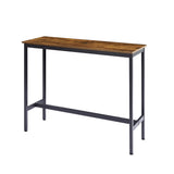 Bar Table Set with 2 Bar stools PU Soft seat with backrest (Rustic Brown,43.31’’w x 15.75’’d x 23.62’’h)