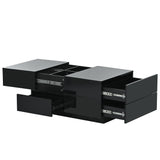 Extendable Coffee Table with 4 Drawers with Hidden Storage Compartment