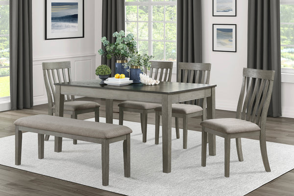 Country Casual Styling 6pc Dining Set Dining Table with Drawers