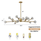 Modern American chandelier golden iron -15 bulb
