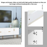 U-Can Modern TV Stand with 5 Champagne Legs - Durable, Stylish and Spacious，TVS Up to 75''