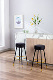 Counter Height Bar Stools Set of 2, Velvet Kitchen Stools Upholstered Dining Chair Stools 24 Inches Height with Golden Footrest for Kitchen Island Coffee Shop Bar Home Balcony,