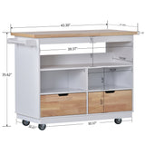 Kitchen Island Cart With 2 Drawers