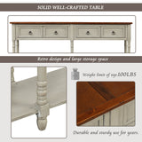 TREXM Console Table Sofa Table with Storage for Entryway with Drawers and Shelf (Antique Grey)