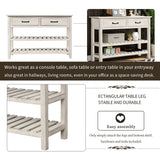 TREXM  Retro Console Table for Entryway with Drawers and Shelf Living Room Furniture (Antique White)