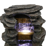 40 inch Rockery Shower Outdoor Water Fountain with LED Lights for Home&Office