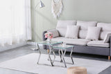 Nesting End Table Set of 2 Glass Table Set for Living Room