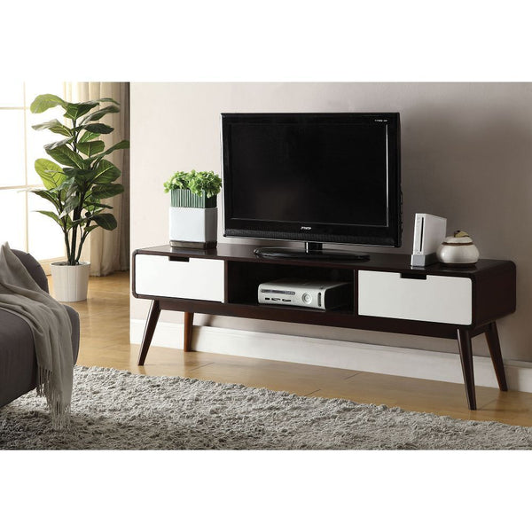 TV Stand in Espresso & White