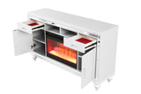 Sterling TV Stand With Electric Fireplace in White