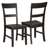 Retro Industrial Style 7-Piece Dining Table Set Extendable Table with 18” Leaf and Six Wood Chairs