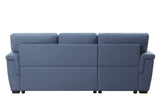 Blue Reversible Storage Sleeper Sectional Sofa, Blue Fabric