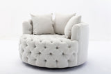 Coolmore Modern  Akili  swivel accent chair  barrel chair  for hotel living room / Modern  leisure chair  Beige