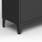 3 Drawer All Steel Shoe Cabinet, Freestanding Shoe Rack Storage Organizer with Flip Door, Modern Tipping Bucket Shoe Cabinet for Entryway, Hallway, Bedroom, Black