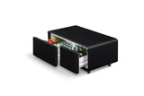Modern Smart mini Coffee Table with Built in Fridge, Outlet protection,Wireless charging module,Mechanical temperature control,Power socket,USB interface And Ice Water interface.