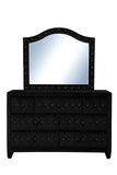 Queen 4 Pc Upholstered Bedroom Set Made With Wood in Black