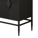 31.50" Modern 2 Door Wooden Cabinet with Featuring Two-tier Storage, for Office, Dining Room and Living Room, Painted in Black