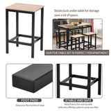 5-Piece Kitchen Counter Height Table Set, Industrial Dining Table with 4 Chairs