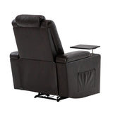 Orisfur. Power Motion Recliner with USB Charging Port and Hidden Arm Storage, Home Theater Seating with 2 Convenient Cup Holders Design and 360° Swivel Tray Table