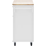 Kitchen Island Cart with Storage Cabinet and Two Locking Wheels ,Solid wood desktop, Microwave cabinet