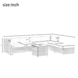 7 Piece Rattan Sectional Seating Group with Cushions, Outdoor Rattan Sofa NEW!
