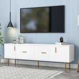 U-Can Modern TV Stand with 5 Champagne Legs - Durable, Stylish and Spacious，TVS Up to 75''