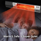 Simple Deluxe Wall Mounted Patio Outdoor Heater for Balcony, Courtyard with Remote Control