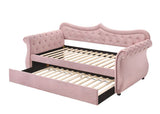 Adkins Daybed & Trundle Pink Velvet