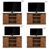 Farmhouse Sliding Barn Door TV Stand for TV up to 65 Inch Flat Screen Media Console Table Storage Cabinet Wood Entertainment Center Sturdy Ranch Rustic Style