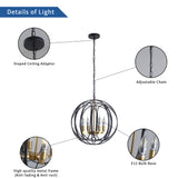 Modern American spherical chandelier -4 bulbs -E12 lamp holder