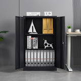 Metal Storage Cabinet with Locking Doors and Adjustable Shelf, Folding Filing Storage Cabinet , Rolling Storage Locker Cabinet for Home Office,School,Garage, Black