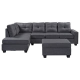Grey Sectional Sofa Space Saving with Storage Ottoman