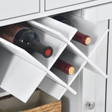 K&K Store Kitchen Island Cart with Two Storage Cabinets - Wine Rack, Two Drawers - Spice Rack - Towel Rack