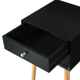 Nightstand Bedside Table with 2 Drawers and Rubber Wood Legs