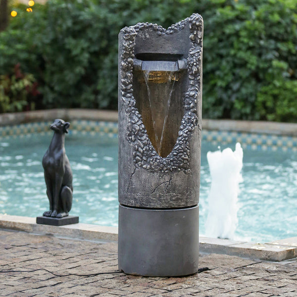 Large Contemporary Outdoor Water Fountain with Light Waterfall Fountain