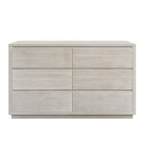 Modern Style Wood Veneer 6-Drawer Dresser for Bedroom, Living Room, Stone Gray