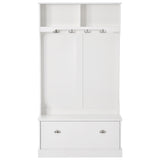 Hall Tree with 4 Hooks, Coat Hanger, Entryway Bench, Storage Bench