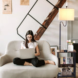Side Table End Table  with Floor Lamp