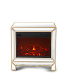 Mirrored mantelpiece with champagne color bezel with built in 1500 function heating