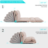 Orisfur. Lazy Sofa Adjustable Folding Futon Sofa Video Gaming Sofa with Two Pillows