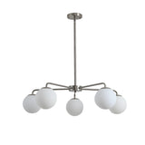 Modern American living room simple golden chandelier glass lampshade 5 bulbs
