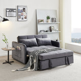 Twins Pull Out Sofa Bed Grey Velvet