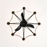 Matte Black Ceiling Fans With Remote Control 8 lights