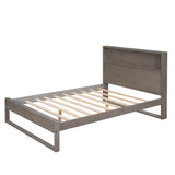 3-Pieces Bedroom Sets Full Size Platform Bed with Nightstand and Dresser,Antique Gray