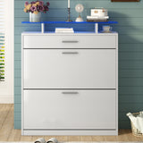 Slim Entryway Organizer with 2 Flip Drawers