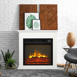25 Inch 1400W Electric Fireplace Mantel Heater, Freestanding Space Stove with Remote Control & Realistic Flames