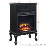 Electric Fireplace in Black Finish
