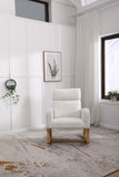 FONDHOME Modern Accent Rocking Chair, Upholstered Kids Glider Rocking Chair for Infants and Children, Teddy Material Comfort Arm Rocker, Lounge Armchair for Living Room, Beige